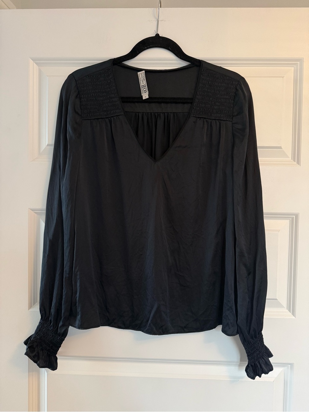 Go by Go Silk Ruched Long Sleeve Blouse